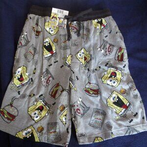 SpongeBob Square Pants Men’s Krabby Patty Gray Sleep Short Small 28-30 *NWT*